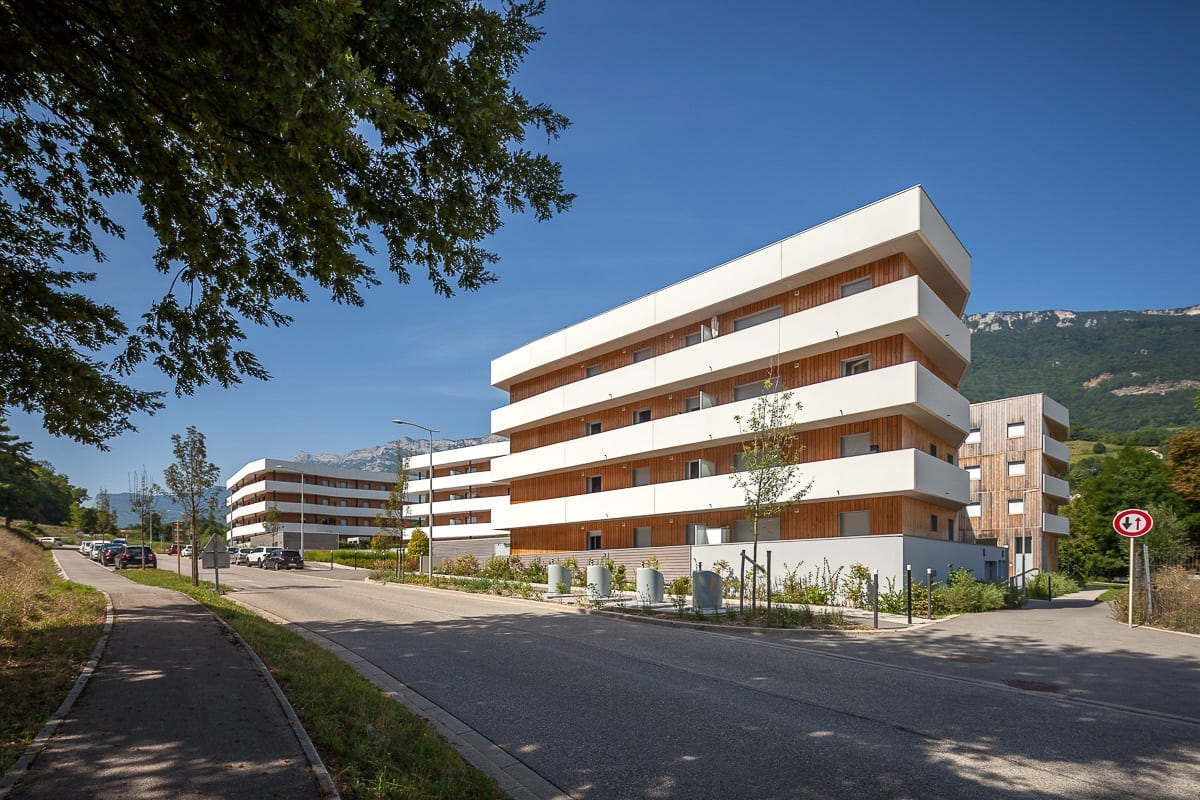 Photographie d'architecture et vue générale des immeubles du site